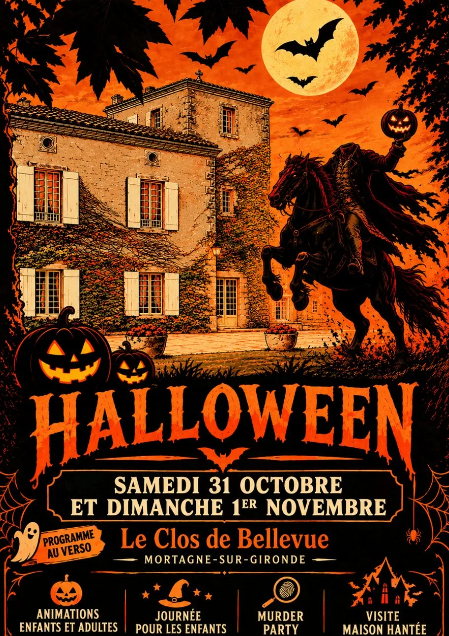 Affiche Halloween 2026 au Clos de Bellevue